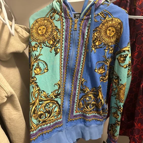 Versace Jeans Knitwear Blue/Gold Hoodie - Picture 1 of 4